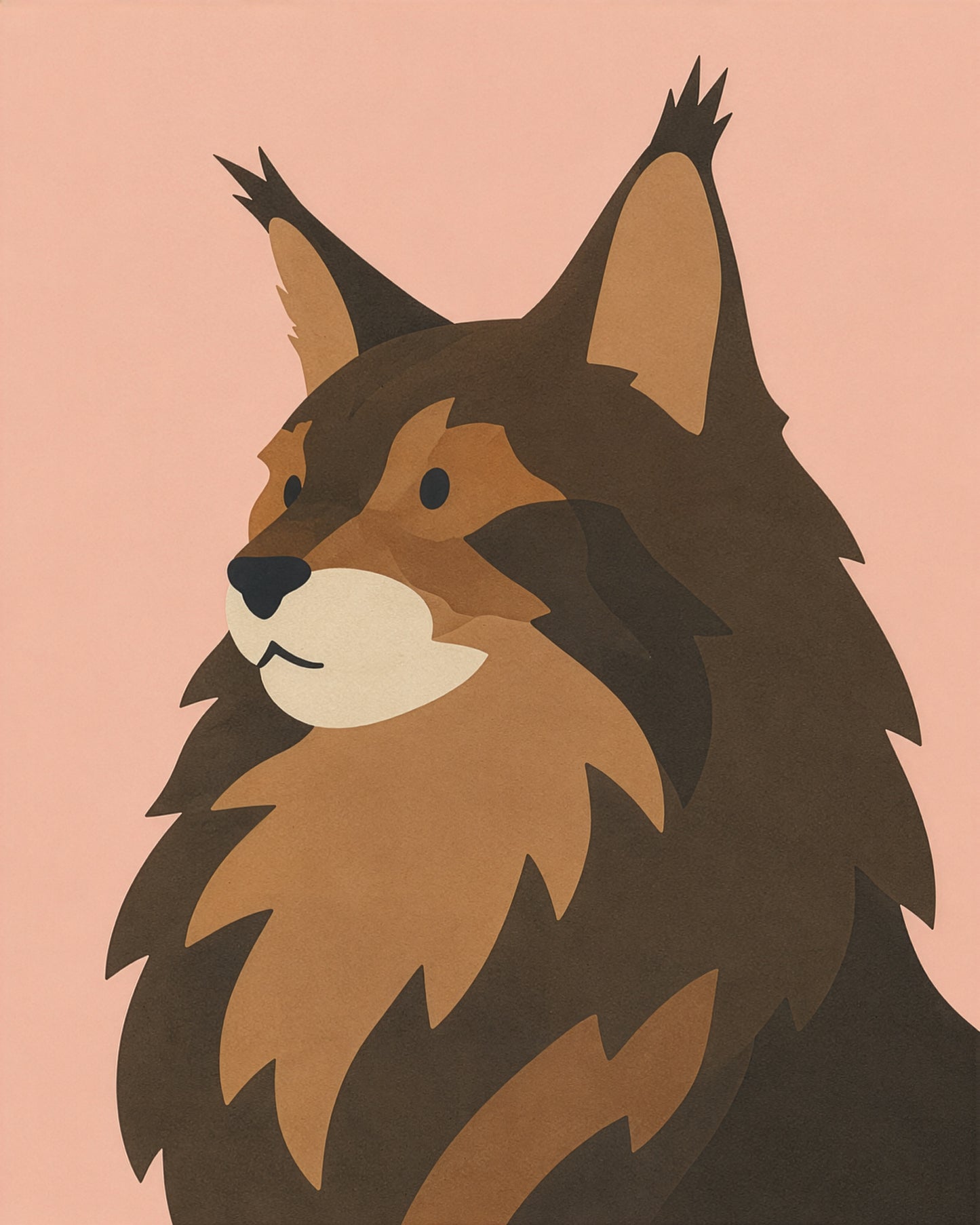 Minimalist pet portrait artwork