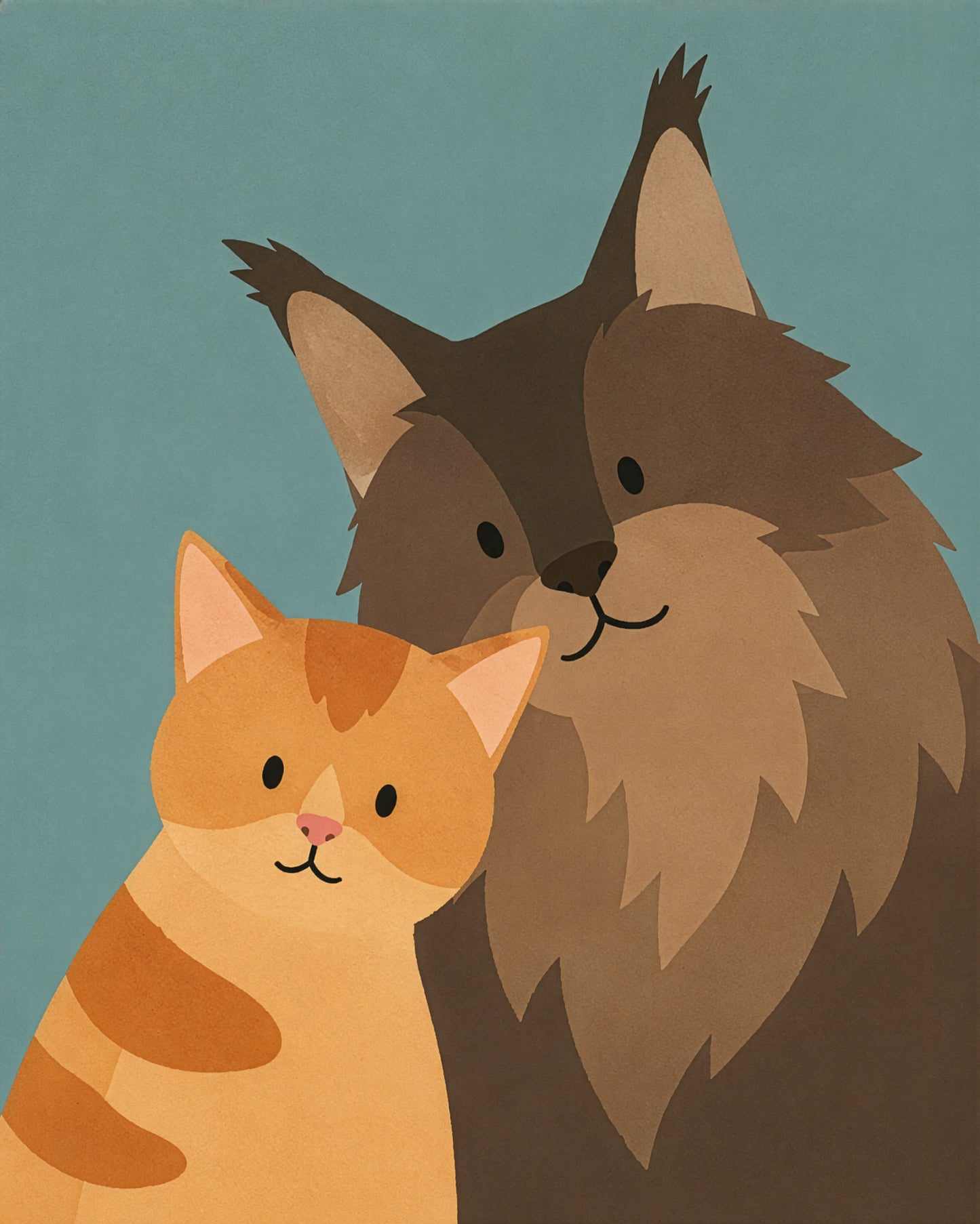 Colourful minimalist pet portrait example