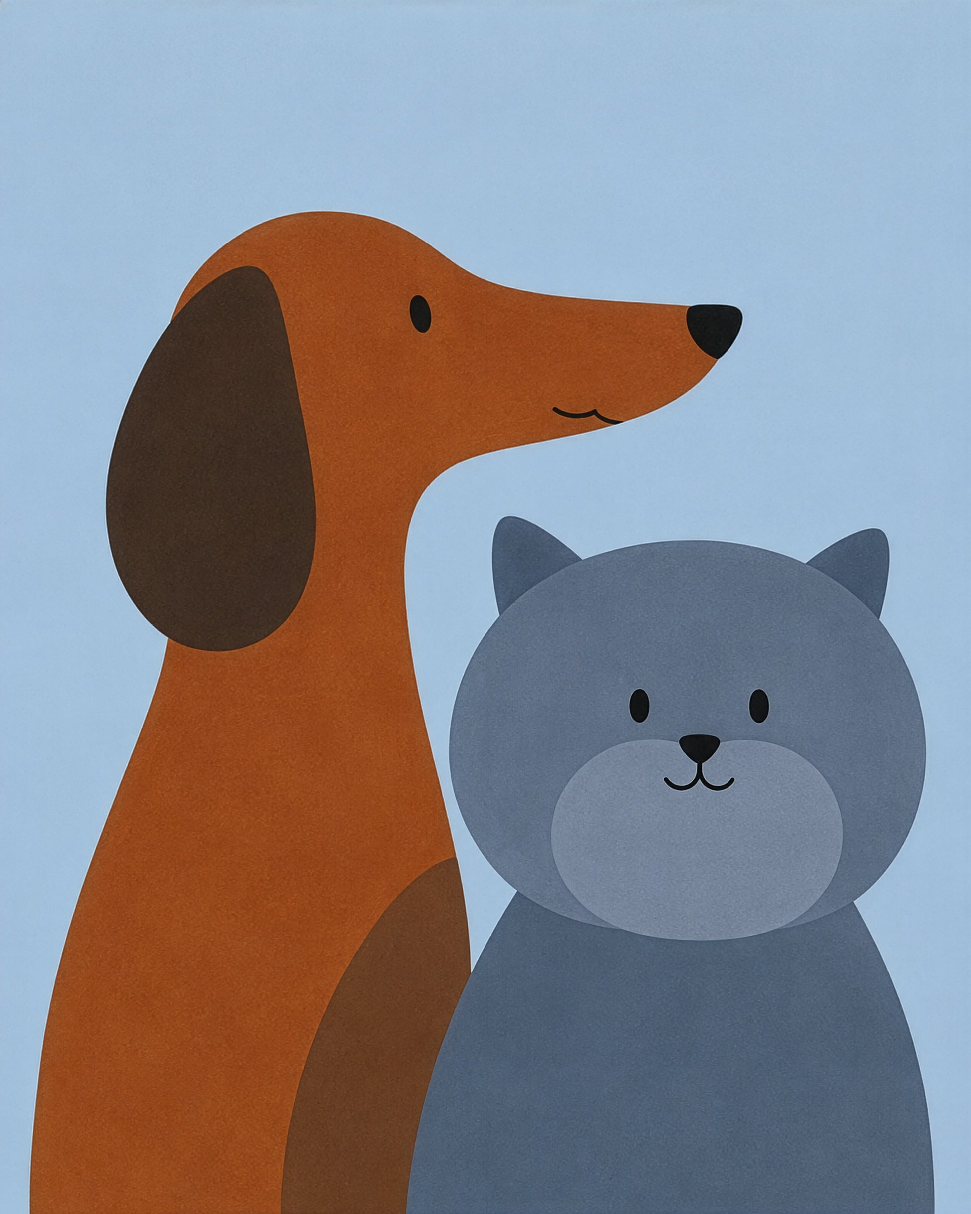 Minimalist custom pet portrait example